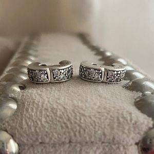 Pandora Sterling silver Clear Pavé Clip Charms